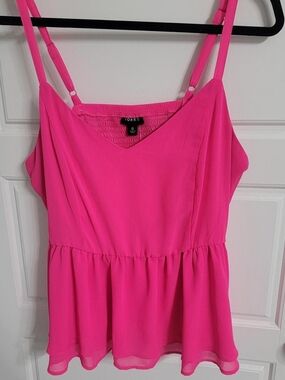 Torrid Neon Pink V-Neck Peplum Cami